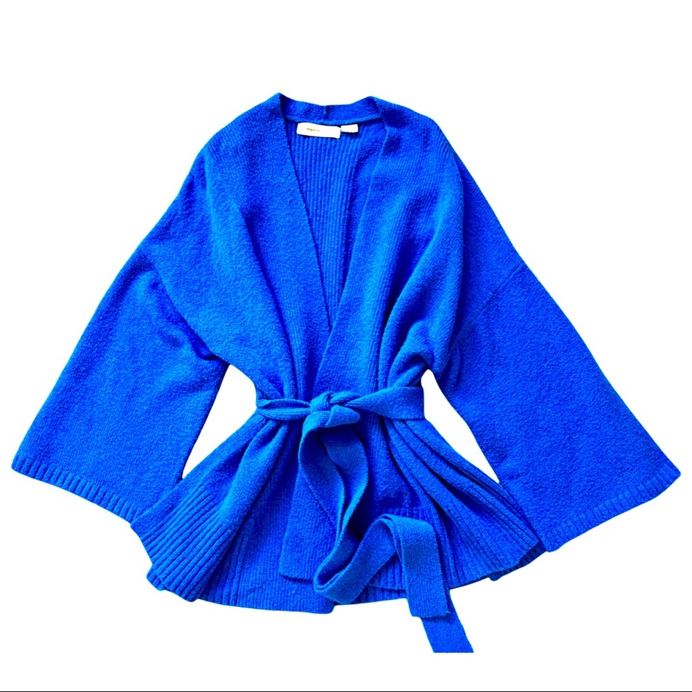 💕 Anthropologie 💕 Sleeping on Snow Alcott Kimono Sweater Cerulean Blue Size S - Picture 4 of 8
